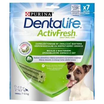 Dental-Snack Purina Nestle Dentalife Active Fresh Small 115 g — Zahnpflege-Leckerli für ausgewachsene Hunde kleiner Rassen (Geflügel), Zahnsteinprophylaxe
