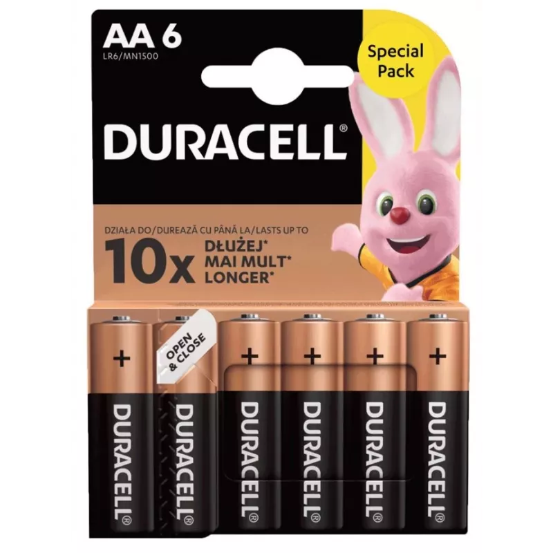 Batteriepack Duracell Basic AA / LR6 — 6 Stück (Alkaline)