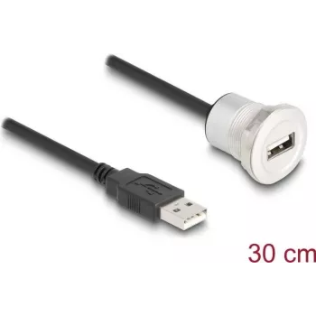 DeLOCK 88181 USB 2.0 Kabel 0,3 m USB A Schwarz/Silber