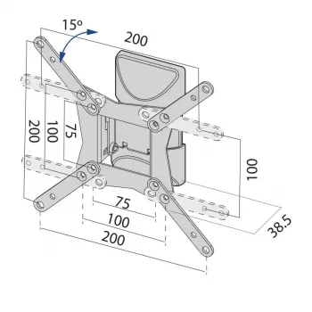 TV-Wandhalterung bis 37 Zoll, 20 kg, TB-152E, max. VESA 200x200
