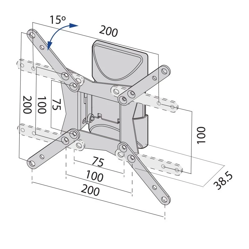 TV-Wandhalterung bis 37 Zoll, 20 kg, TB-152E, max. VESA 200x200