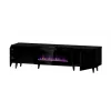 TV-Schrank Cama Meble PAFOS EF mit elektrischem Kamin 180x42x49 cm, schwarz matt, 2 Türen, 1400–1600 W