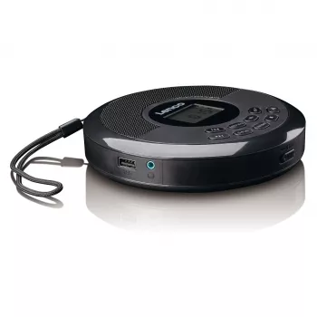Tragbarer CD-Player Lenco CD-340BK — schwarz, tragbares Design