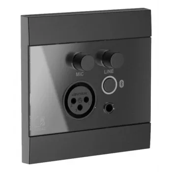 AUDAC WP225/B Wandpanel, XLR-Mikrofon + 3,5-mm-Klinkenbuchse, Bluetooth, schwarz