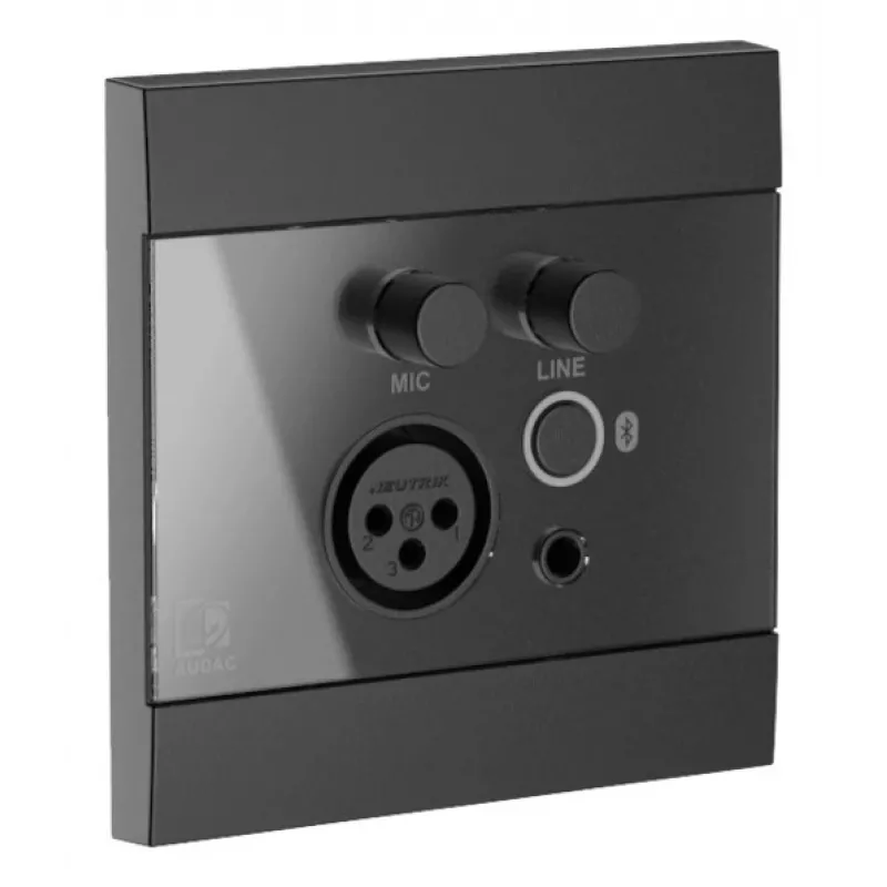 AUDAC WP225/B Wandpanel, XLR-Mikrofon + 3,5-mm-Klinkenbuchse, Bluetooth, schwarz