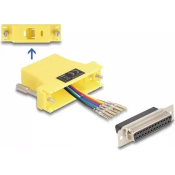 DELOCK D-Sub 25-polig Buchse auf RJ12 Buchse Montageset, gelb