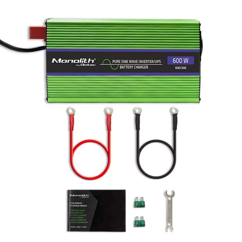 Auto-Wechselrichter Qoltec Monolith 600 W Grün 12 V