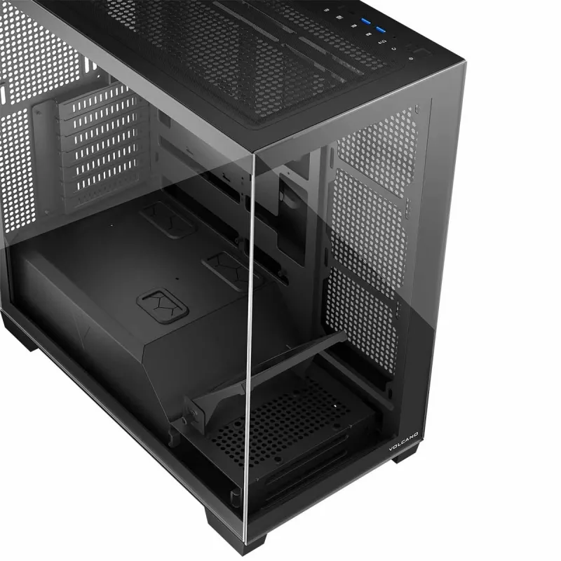 PC-Gehäuse MODECOM Volcano Stellar NF ATX Midi Tower, gehärtetes Glas, schwarz, unterstützt ATX/micro ATX, GPU bis 420 mm, CPU-Kühler 175 mm