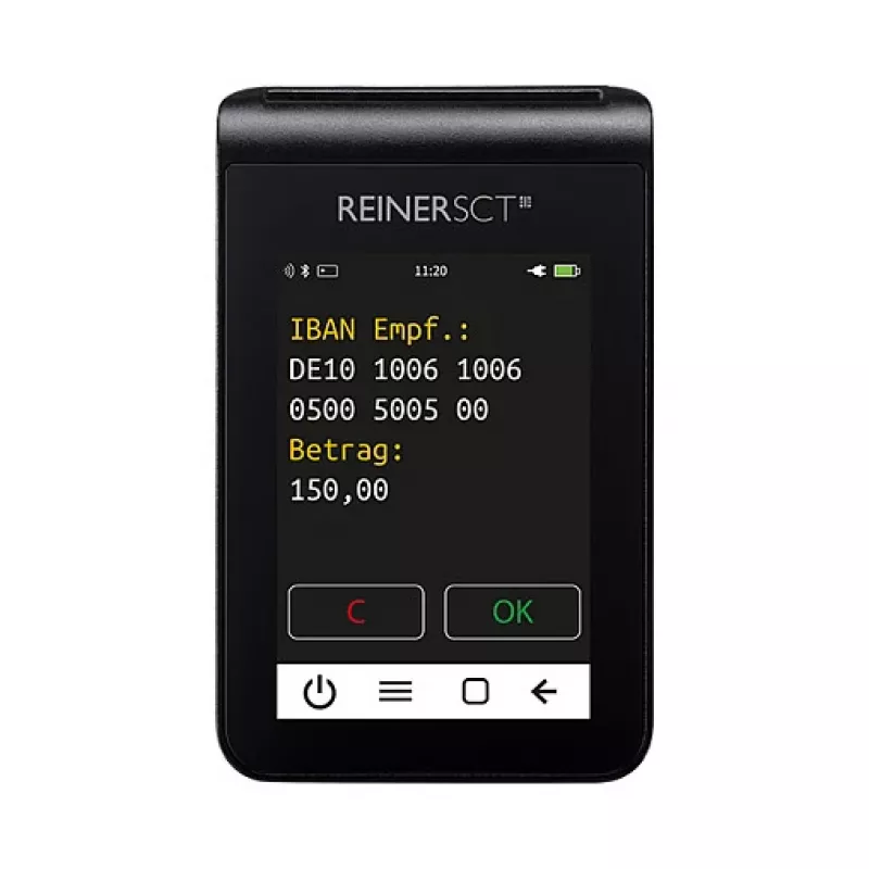 Kartenleser ReinerSCT tanJack deluxe Schwarz TFT, Modell 2708200-000, Gewicht 220 kg