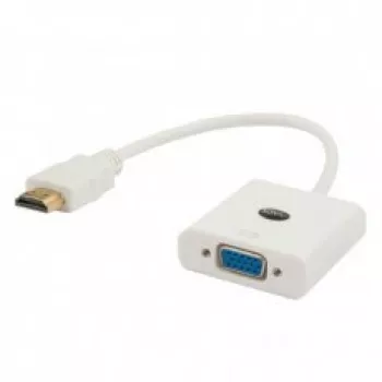 HDMI-Stecker auf VGA-Buchse Adapter SAVIO CL-201, HDMI A auf VGA D-Sub, weiß, 0,1 m, bis zu 1920x1200