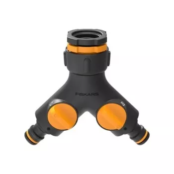 Fiskars 1027061 Wasserschlauch-Anschlussstück Hahnverbinder Schwarz, Orange 1 Stück