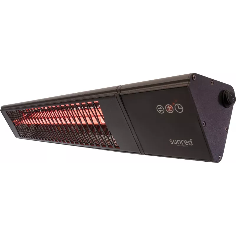 Infrarotheizung SUNRED PRO25W-SMART, wandmontiertes Dreieck dunkel, 2500 W, schwarz, IP55