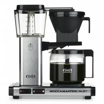 Filterkaffeemaschine MOCCAMASTER KBG 741 — 1,25 l Wassertank, 10-Tassen-Kanne, 1520 W, Edelstahl/schwarz