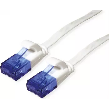 VALUE Patchkabel Cat.6A (Klasse EA) UTP, extraflach, Weiß, 1,5 m (21.99.2064)