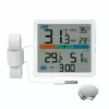 Thermometer‑Hygrometer MANTA MTO002W mit Außensensor (150 cm), innen 0–+50°C, außen -40–+70°C, Luftfeuchtigkeit 20–95% RH, Komfortindikator, Uhr