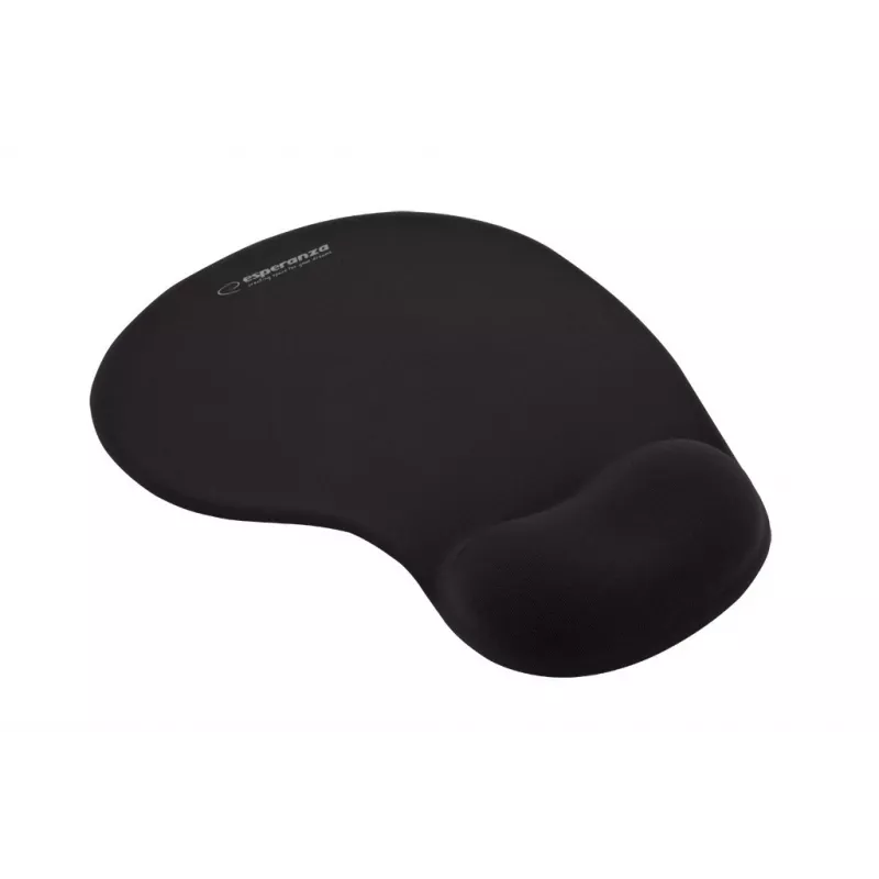 ESPERANZA EA137K Mauspad, schwarz, mit Gel-Handballenauflage, rutschfeste Unterseite, universell einsetzbar