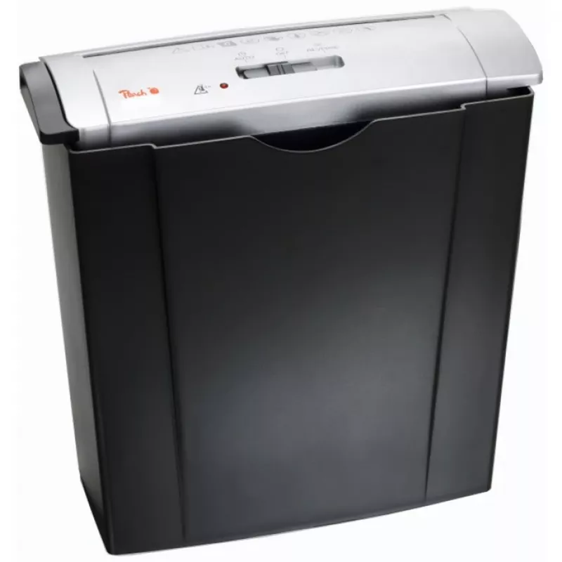 Aktenvernichter PEACH PS400-02, Streifenschnitt, 22 cm Arbeitsbreite, 7 mm Schnitt, schwarz/silber