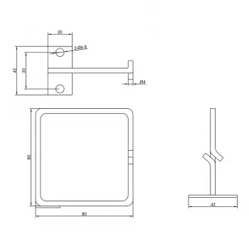 ROLINE Metall-Kabelbinderhalter vertikal 80x80mm