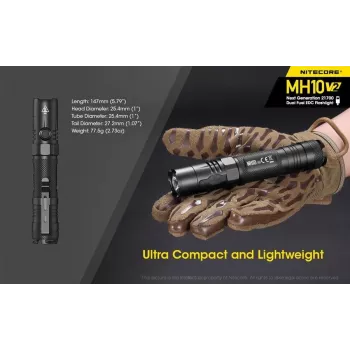 Hand-Taschenlampe Nitecore MH10 V2 Schwarz