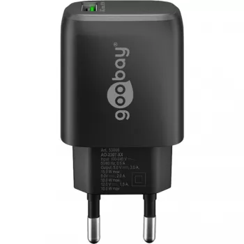 USB-A QC Fast Charger (18 W) (schwarz)