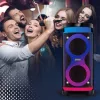 Tragbarer Lautsprecher MANTA SPK0601B100, 100 W, Bluetooth, Karaoke, drahtloses Mikrofon, Akku, Equalizer, Disco-Beleuchtung