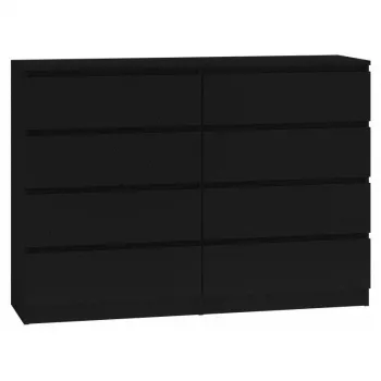 Kommode top e shop M8 140 CZERŃ — 8 Schubladen, Spanplatte, 1380×400×970 mm, schwarz