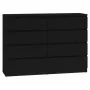 Kommode top e shop M8 140 CZERŃ — 8 Schubladen, Spanplatte, 1380×400×970 mm, schwarz
