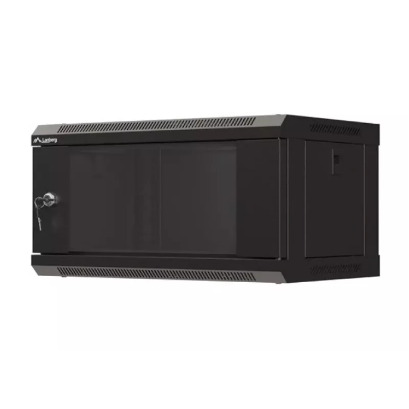 Wandmontierbarer Rack-Schrank LANBERG WF03-5304-10B 19 Zoll 4U schwarz, Glastür
