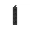 Power Extension Lanberg PS0-04E-0100-IEC-BK 1m 4 AC Outlets Indoor Schwarz