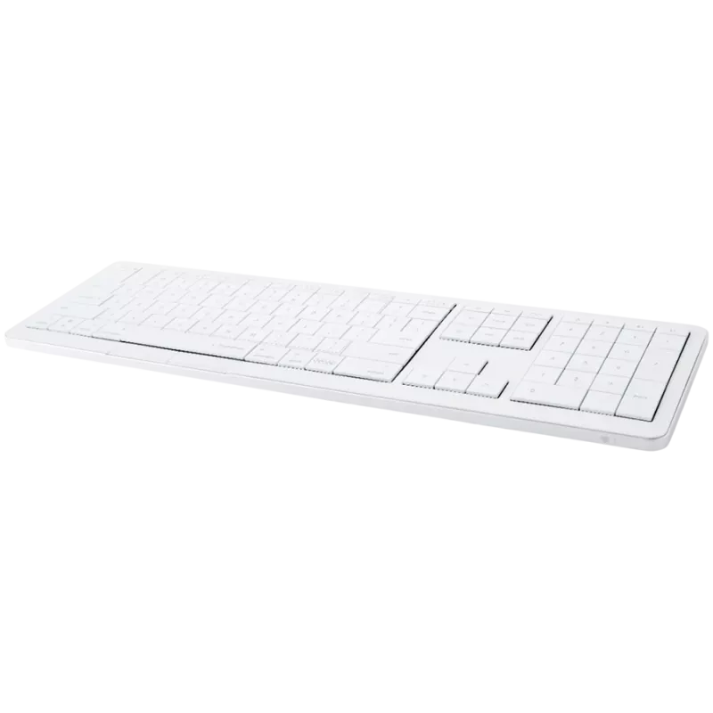 Kabellose Tastatur CLEVETURA CLVX 1 Touch-On-Keys AI — ANSI US Mac-Layout, Scissor-Switches, Aluminiumgehäuse, interaktives RGB