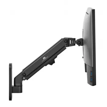 Wandmonitorhalterung MACLEAN MC-458, Gasdruckfeder höhenverstellbar, Einzelbildschirm, VESA 75x75–100x100, bis 7 kg, Neigung -45°–90°, max. Ausladung 35,5 cm