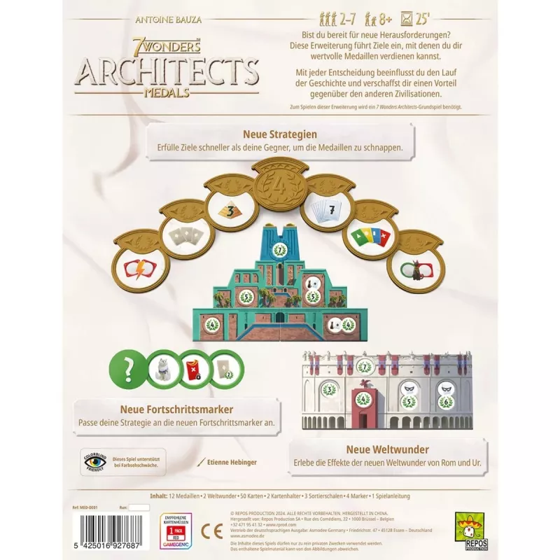 7 Wonders Architects - Medals, Brettspiel-Erweiterung