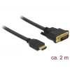 DeLOCK - Videokabel - HDMI / DVI - DVI-D (M) auf HDMI (M) - 2,0 m - Dreifachisolierung - Schwarz - Rändelschrauben (85654)