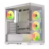 PC-Gehäuse KRUX Exo RGB White — ATX-Tower, Stahl, 2x3,5 Zoll + 2x2,5 Zoll Einschübe, USB-C, RGB