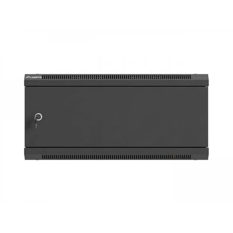 Wandmontage 19-Zoll-Rackschrank LANBERG 4U 600x450 mm schwarz mit Metalltür