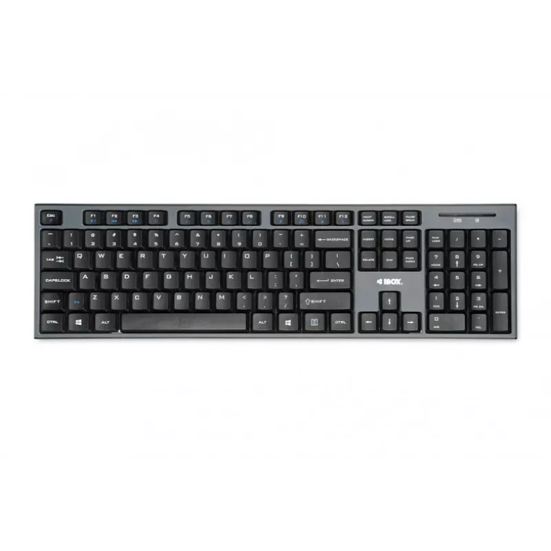 IBOX Desktop Kit Pro kabelloses Tastatur- und Maus-Set, QWERTY Full-Size 104 Tasten, 2,4 GHz, 1200 DPI, schwarz