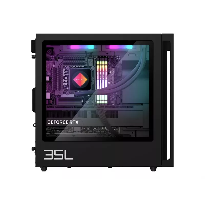 HP OMEN 35L Gaming Desktop GT16-0008ny AMD Ryzen 7 8700G 16GB 1TB RTX 4070 Super 12GB Schwarz & Schwarzer Glaseinsatz W11H