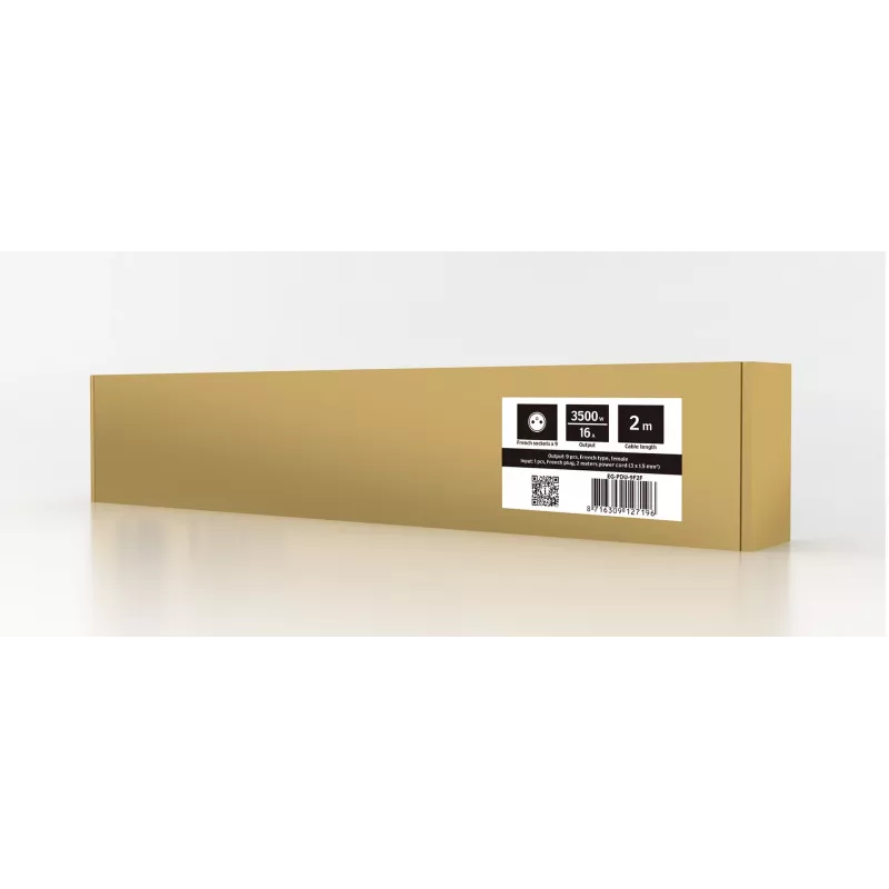 Stromverteilereinheit GEMBIRD EG-PDU-9F2F — 9 französische (Typ E) Steckdosen, 1HE-Rack, 16A, 2 m Kabel