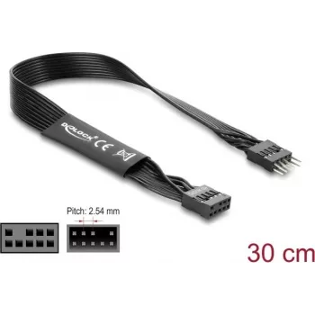 Parallelkabel DELOCK 86052, 9-polig auf 9-polig, schwarz, Länge 0,3 m