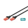 Netzwerkkabel Digitus CAT 6 U/UTP 0,5m RJ-45 Schwarz