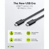 USB-C Kabel WENTRONIC USB4 Gen4 1.2m — supports 16k@60Hz and 4K@120Hz