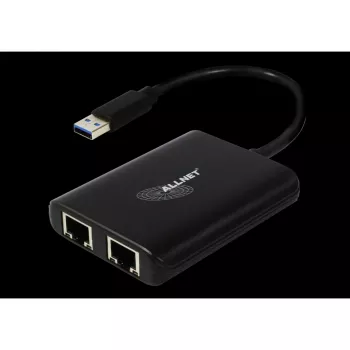USB 3.0 Netzwerkadapter ALLNET ALL-NC-2G-102-USB-A mit 2x Gigabit Ethernet und 1x USB-Hub