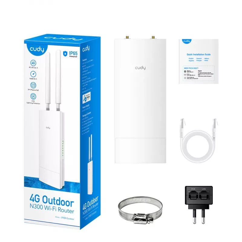 Cudy LT400 WLAN-Router Fast Ethernet Single-Band (2,4 GHz) 4G Weiß