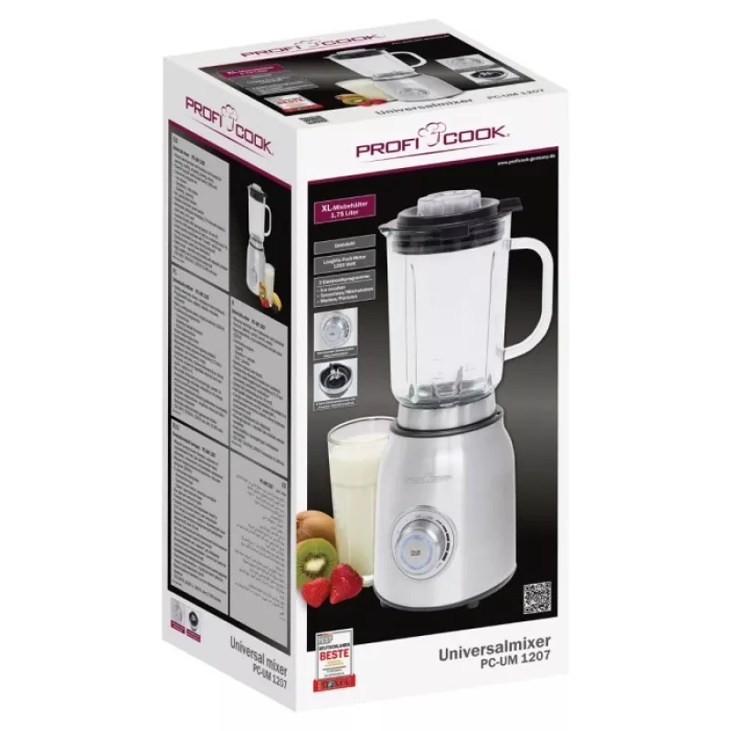 ProfiCook 501207 Mixer Standmixer 1200 W Edelstahl
