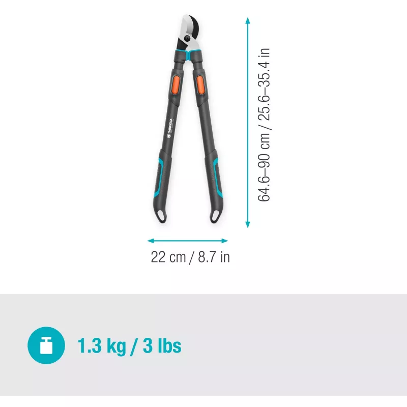 Gardena Astschere TeleCut Pro L grau/türkis 65 cm - 90 cm (12041-88)