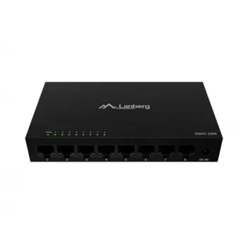 Netzwerk-Switch LANBERG DSM1-1008 8x 1 Gb/s unmanaged Gigabit Ethernet Desktop 12V Metallgehäuse