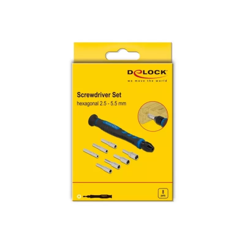 Schraubendreher-Set DeLOCK 90551 8-tlg. Außensechskant-Hohlschaft 2,5 - 5,5 mm