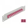 Glasfaser-Patchpanel DeLOCK 10 Zoll 12 Port LC Duplex Violett 1U Grau