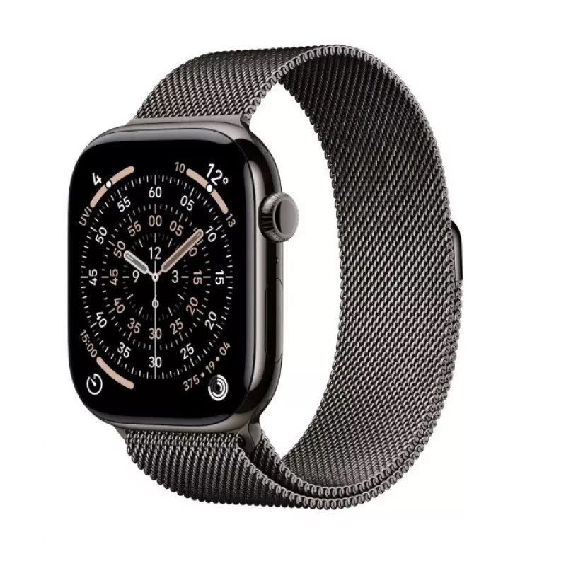 Apple Watch Series 11 GPS + Cellular 46mm Slate Titanium Case with Slate Milanese Loop M/L