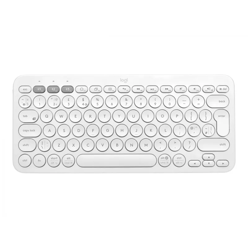 Logitech Multi-Device K380 - Tastatur - Kabellos - Bluetooth 3.0 - Deutsch - Off-White